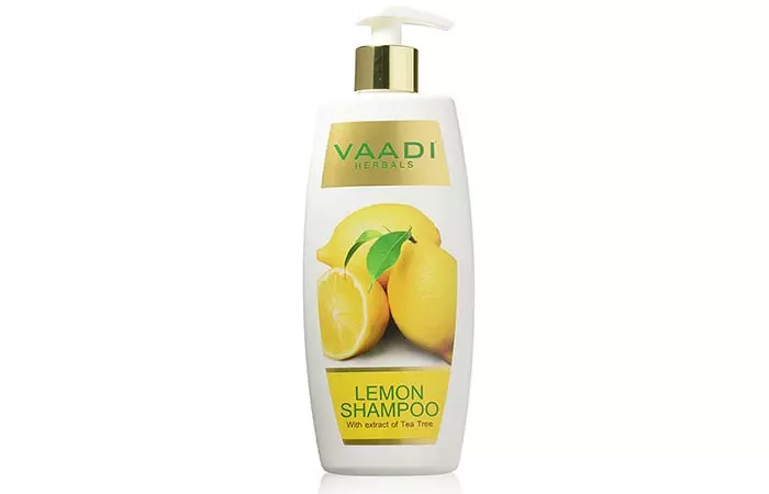 6. Vaadi Herbals Dandruff Defense Lemon Shampoo With Extract Of Tea Tree