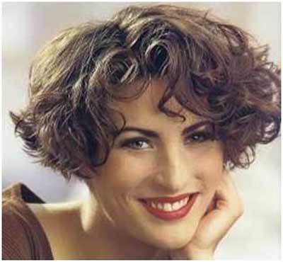 Curly bob hairstyle for women over 50
