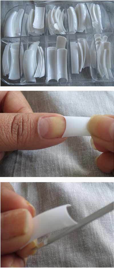 Elija la punta de la uña correcta y límela si es necesario