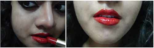 Lipstick makeup for Bhartanyatam look