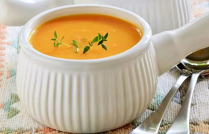 Roasted garlic sweet potato soup