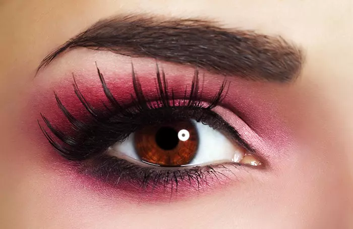 Bright pink eye makeup