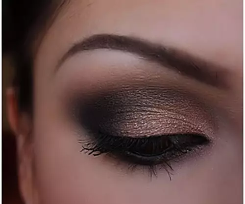 Black and bronze eye makeup