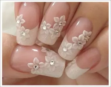 French flower 3D nail art design