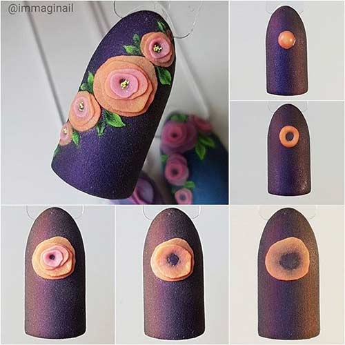 Black beauty 3D nail art design
