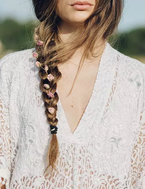 Braid hairstyle for long hair made with 3 strands