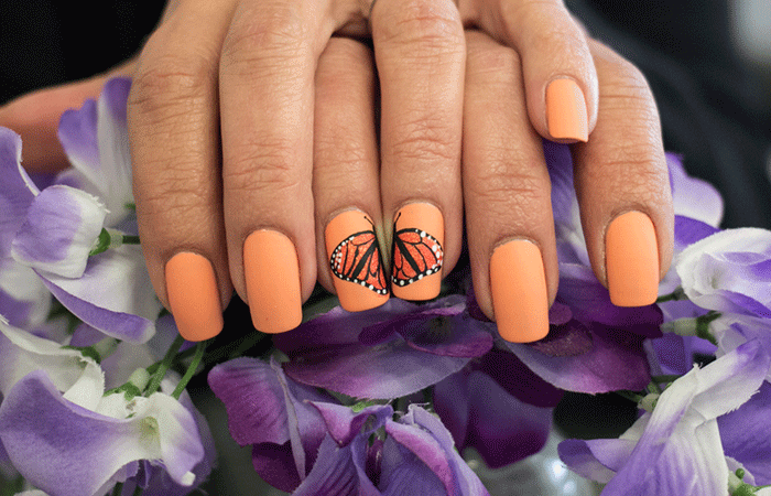 3D butterfly nail art