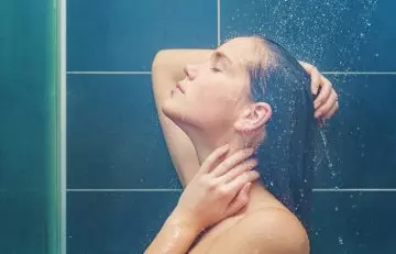Shower with warm water