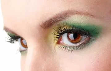 Yellow and green eye makeup