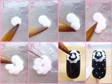 Acrylic oreo flower 3D nail art design
