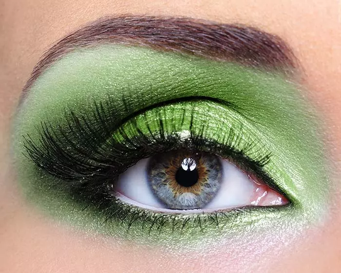 Electric green eye makeup