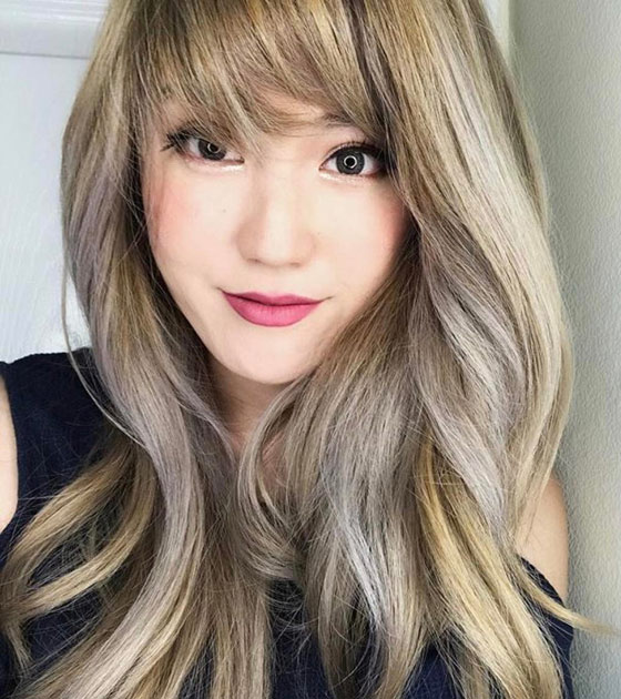 Ash-blonde hair color for cool-toned pale skin
