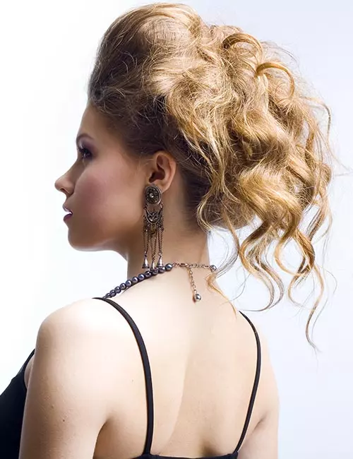 Bouffant updo hairstyle for long hair