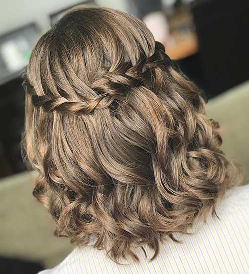 Short braided curly hairstyle