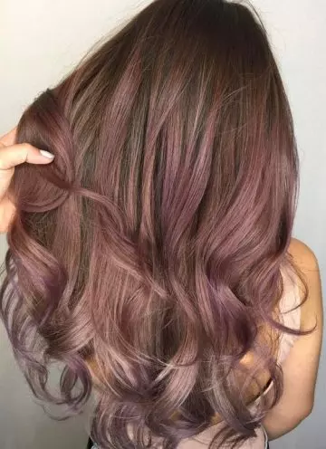 Chocolate mauve hair color for olive-toned pale skin