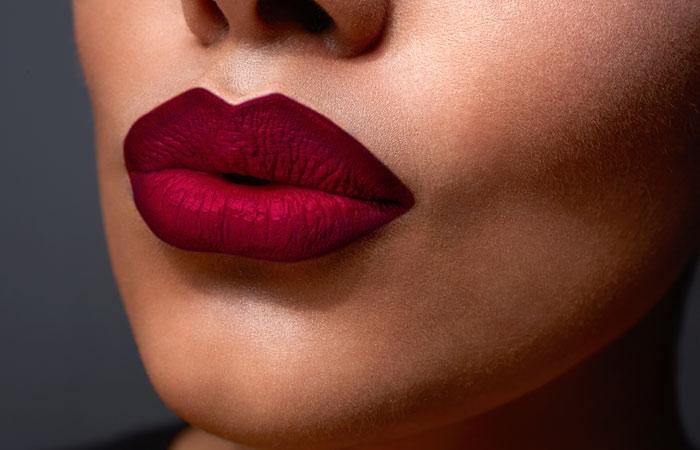 Vibrant red ombre lips