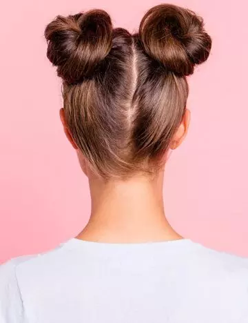 Double buns hairstyle for long hair