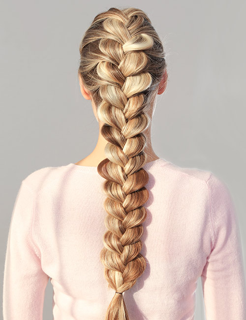 Dutch braid hairstyle for long hair