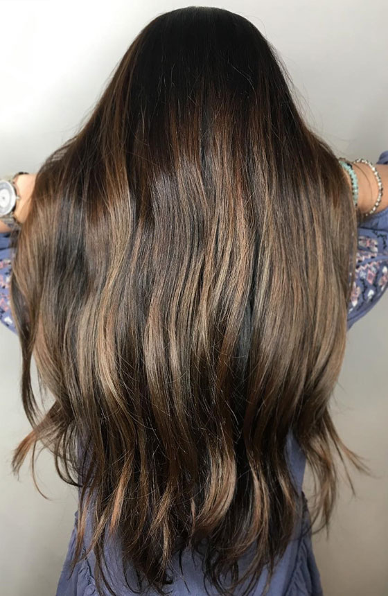 Expresso hair color for warm-toned pale skin