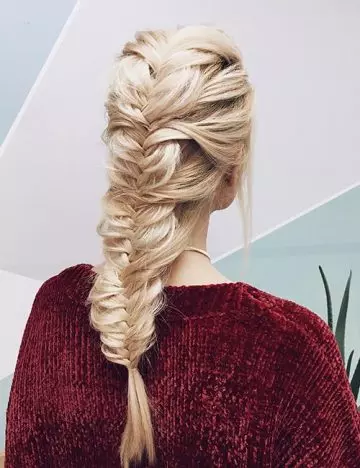 Fishtail braid hairstyle for long hair
