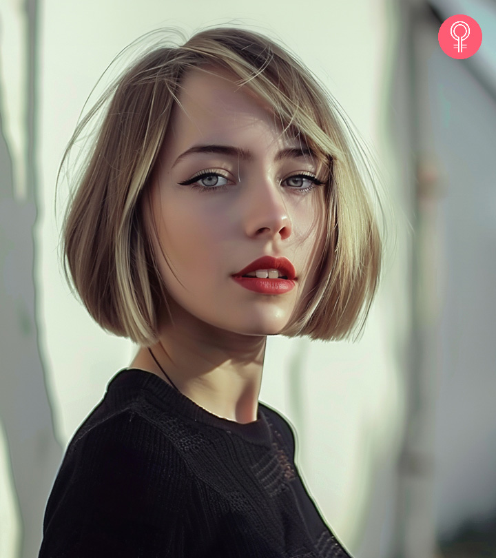 Girl with a short haircut