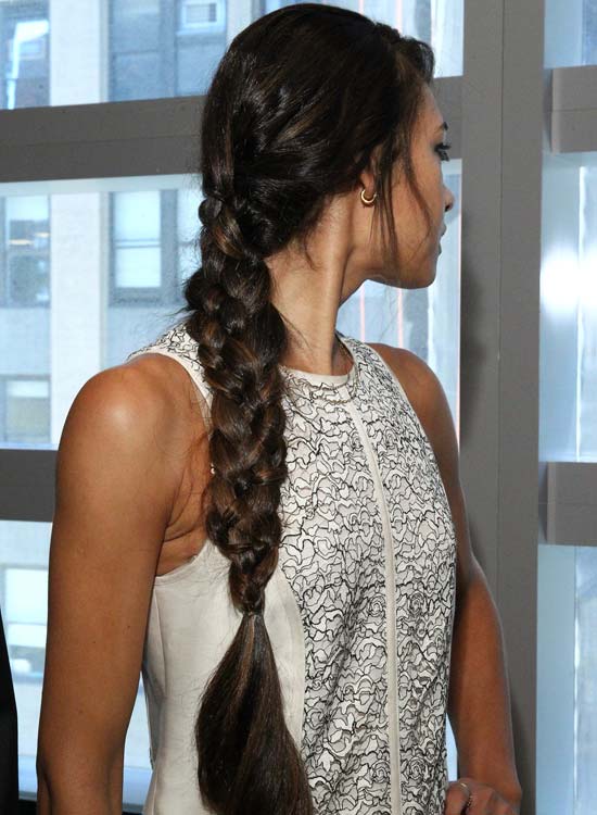 Highlighted four strand braid edgy hairstyle