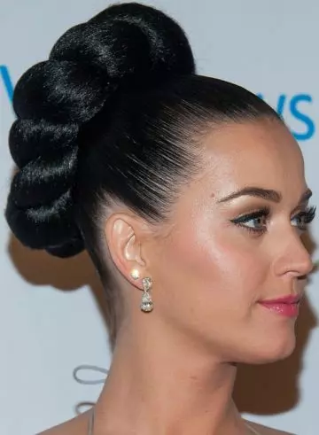 Large high twisted bun edgy hairstyle