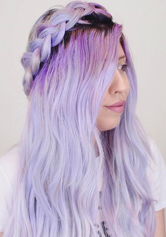 Lavender hair color for olive-toned pale skin