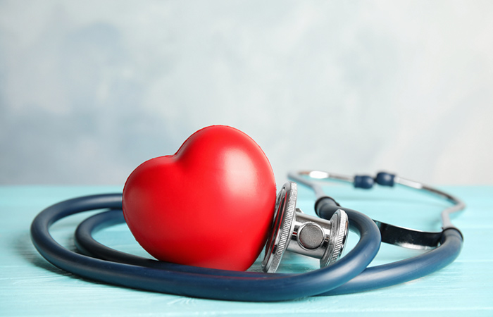 Stethoscope and heart symbol representing good heart health