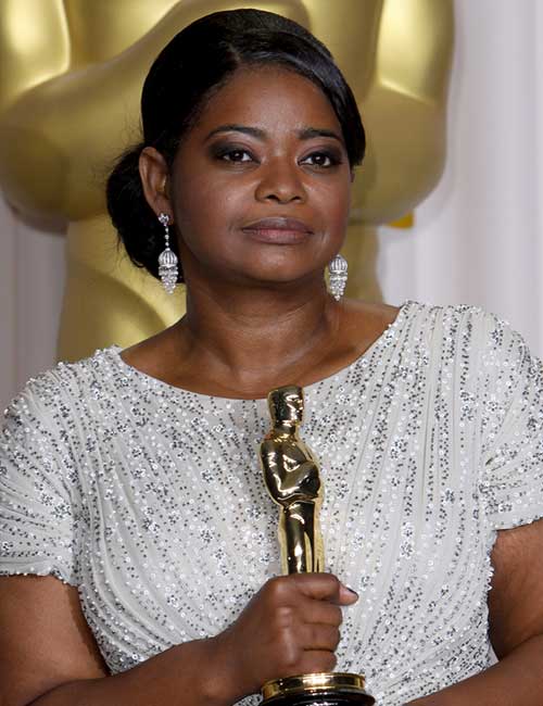 Octavia Spencer's side bun hairdo