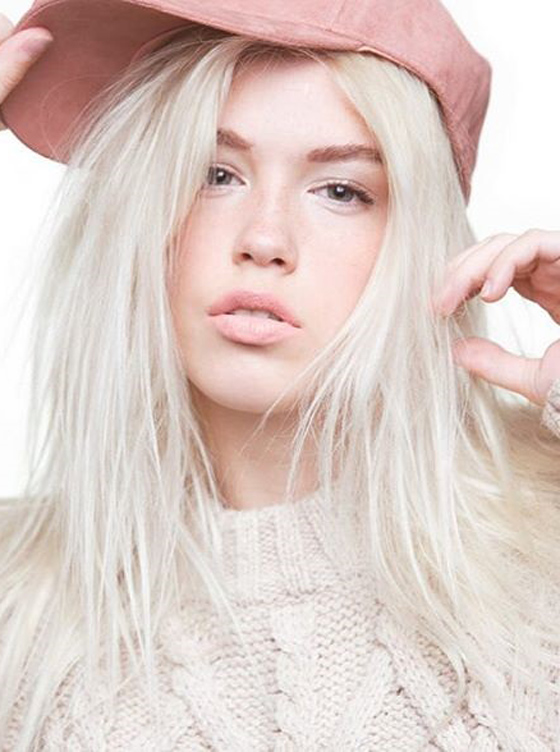 Platinium blonde hair color for cool-toned pale skin