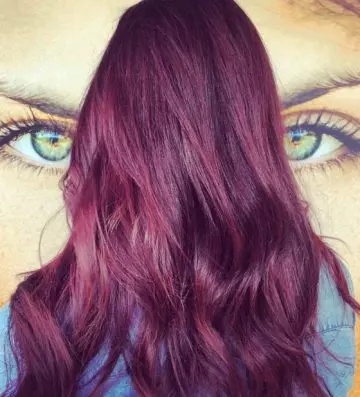 Plum hair color for warm-toned pale skin