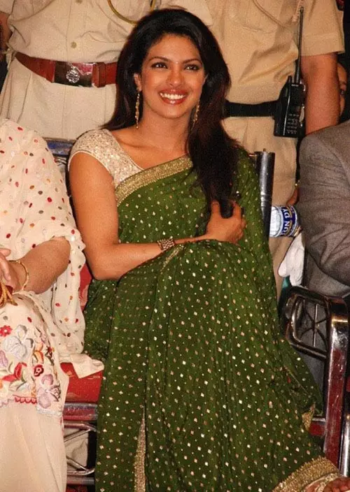 Priyanka Chopra In Green Saree