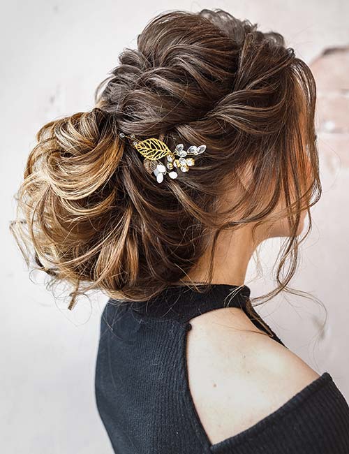 Romantic curly updo hairstyle for long hair