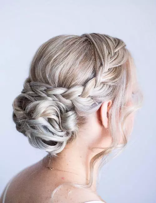 Side braid updo