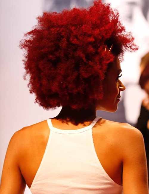 Short Afro curl hairstyle