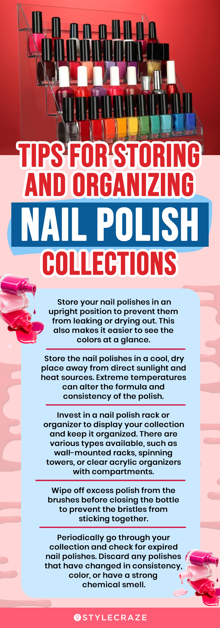 Tips For Storing And Organizing Nail Polish Collections (infographic)