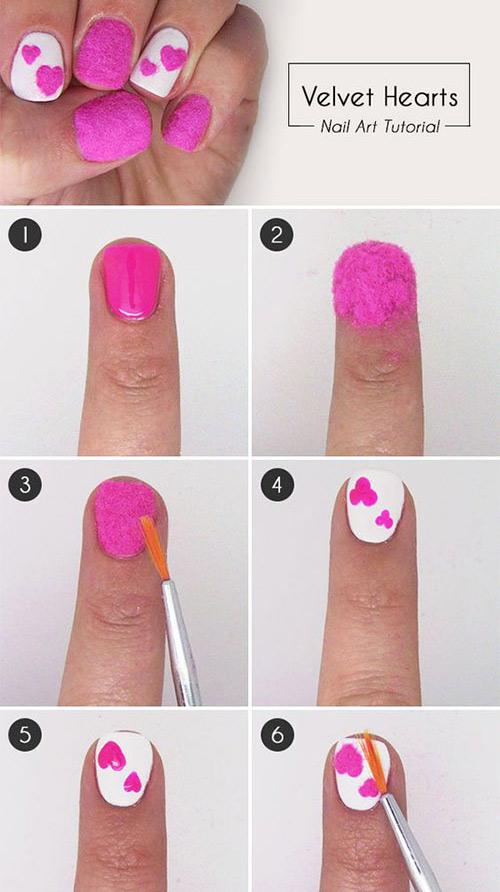 Velvet Hearts Nail Art Velvet Hearts Nail Art