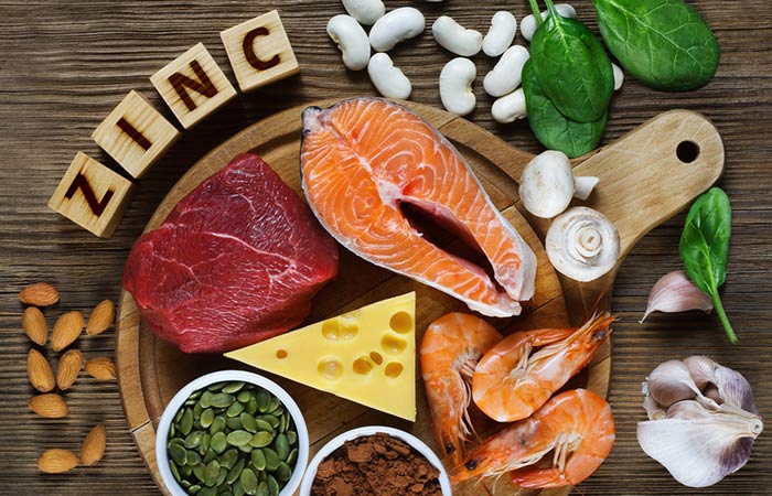 Foods rich in zinc for hair growth.