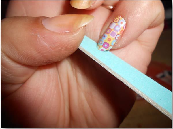 Apply drying top coat for full nail water decals