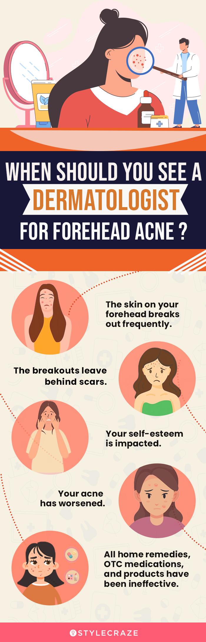 when should we see a derma for forehead ache (infographic)