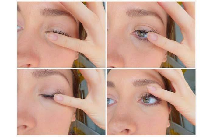 Curl your eyelashes with warm hands