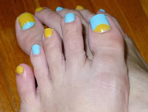 Half moon nail art for toes