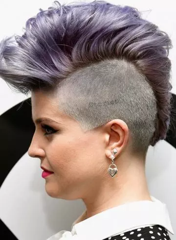 High wavy and light purple mohawk punk wavy hairstyle