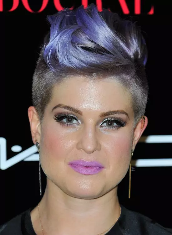 Light purple textured waves with shaved sides punk wavy hairstyle