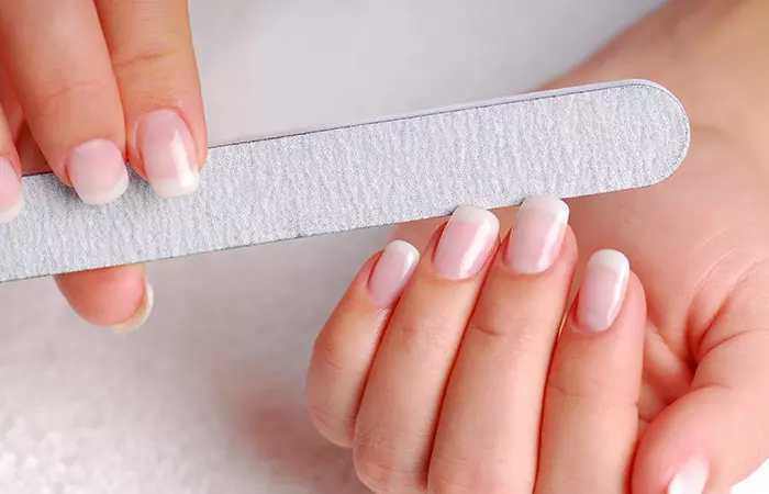 Remove acrylic nails using nail filers