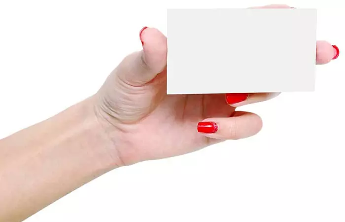 Remove acrylic nails with laminated business card
