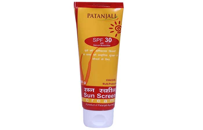 Best Sunscreens In India - Patanjali Sunscreen SPF 30 With Natural Moisturizers