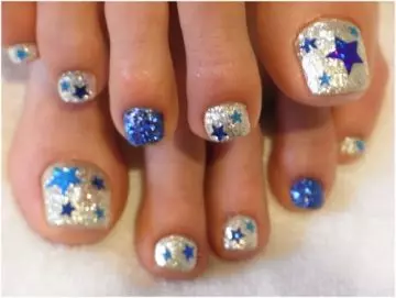 Star nail art for toes