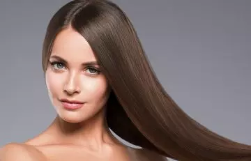 Young women with smooth hair